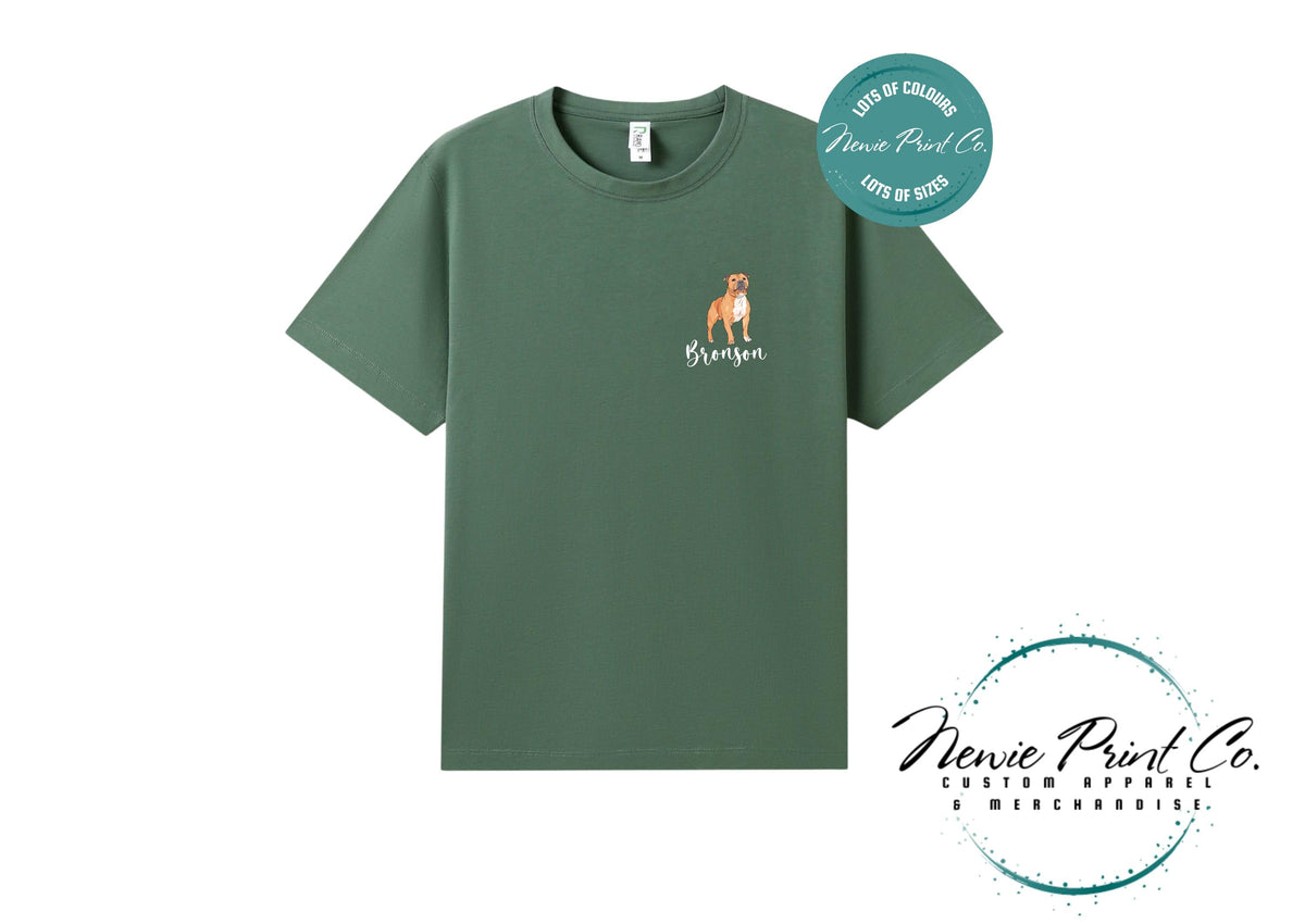 Custom Pet Portrait T-Shirt, Personalised Dog Cartoon Tee with Name, Pet Memorial Gift, Dog Mum Gift, Custom Pet Portrait Shirt