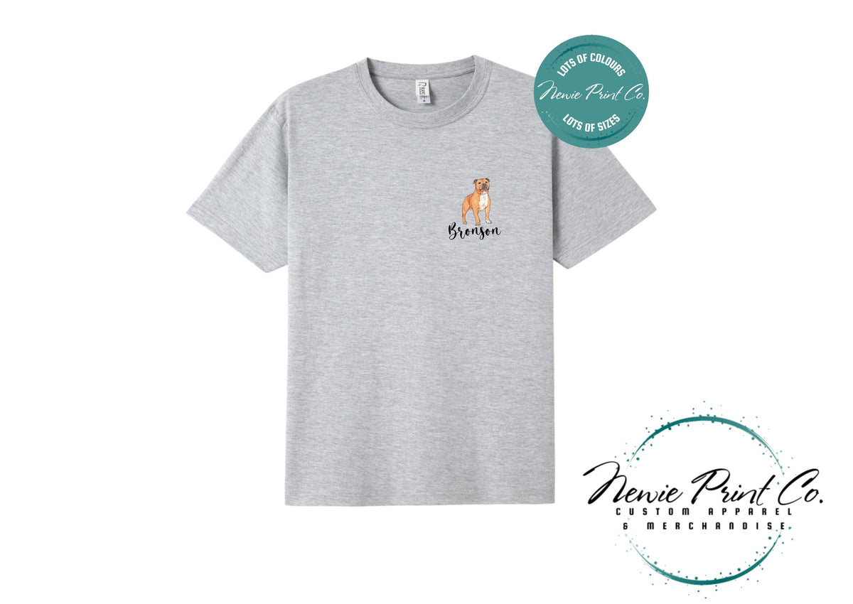 Custom Pet Portrait T-Shirt, Personalised Dog Cartoon Tee with Name, Pet Memorial Gift, Dog Mum Gift, Custom Pet Portrait Shirt