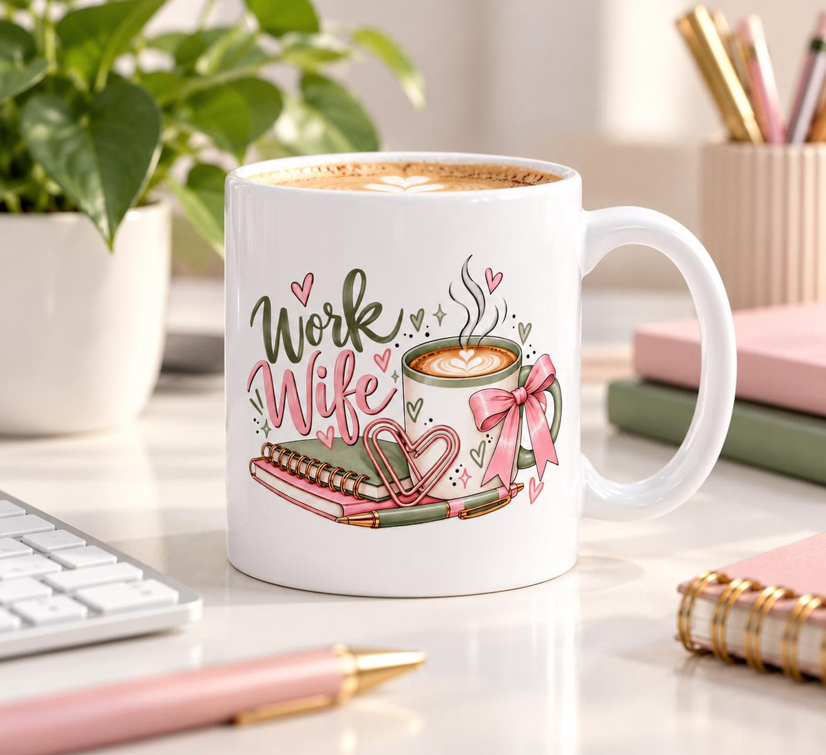 Work Wife Mug | Coworker Bestie Gift | Office Friendship Coffee Cup | Work Bestie Birthday Gift | Secret Santa Gift for Colleague